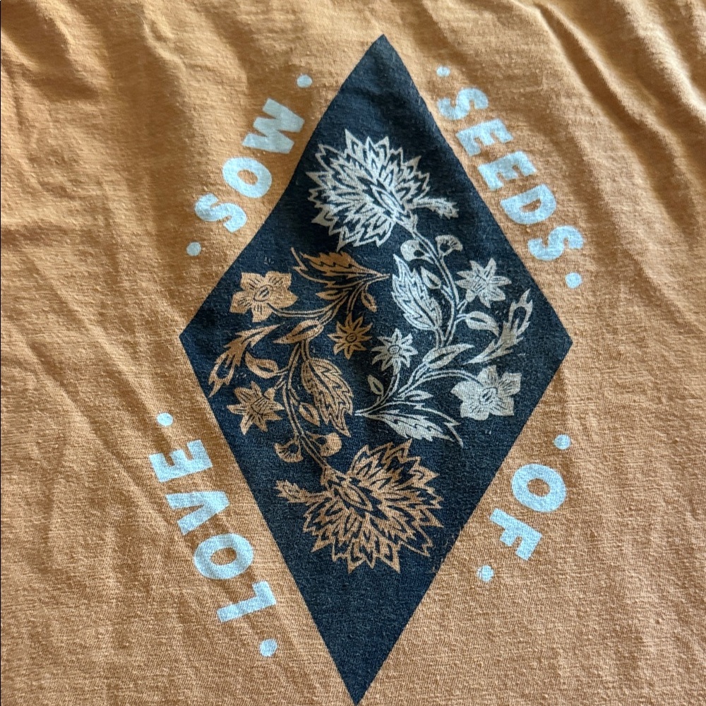 Universal Thread Burnt Orange Floral Graphic Tee Short Top Womans sz Medium - Picture 6 of 6
